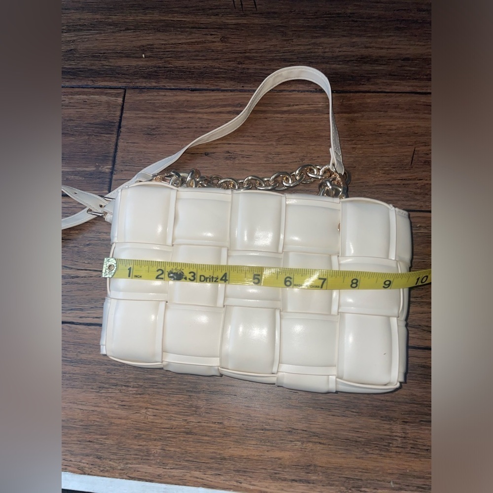 Fall bag 🔥 crossbody quilted Cream purse woven square bag bone chain strap bag - Picture 4 of 15